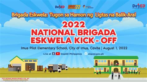 Deped To Launch Brigada Eskwela This August 1 2022 With The Theme
