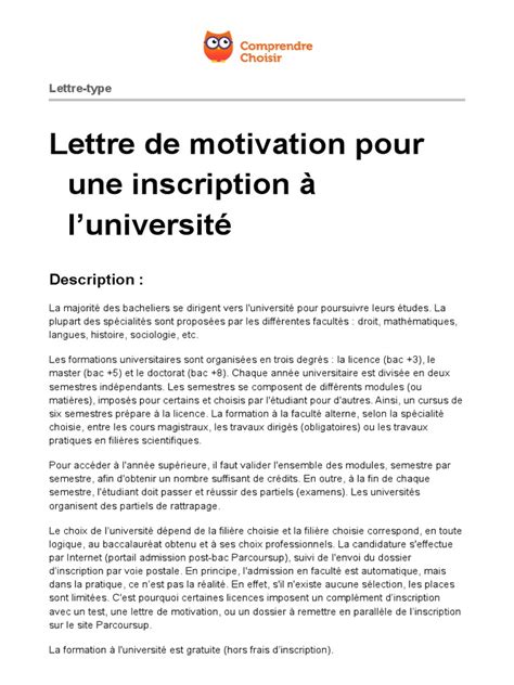 Ooreka Lettre De Motivation Inscription Universite Université Étudiants