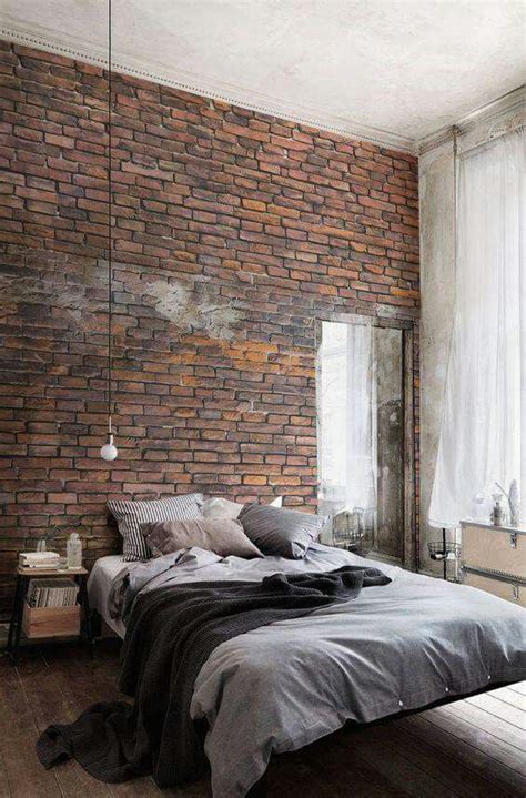 Love Exposed Brick Industrial Bedroom Design Industrial Style