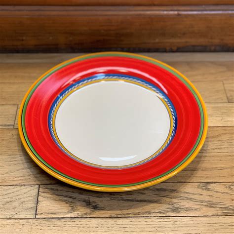 Geo Simple Red Dinner Plate Italian Pottery Outlet