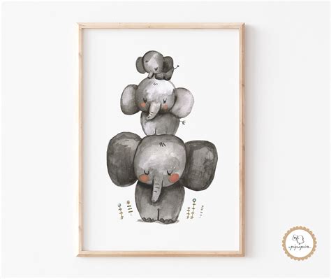 Kinderbild Drei Elefanten In A4 Oder A3 Pipapier