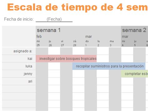 Plantilla Excel Escala De Tiempo Del Proyecto Gantt Descarga Gratis Images