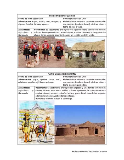 Fichas Pueblos Originarios De Chile Profesocial