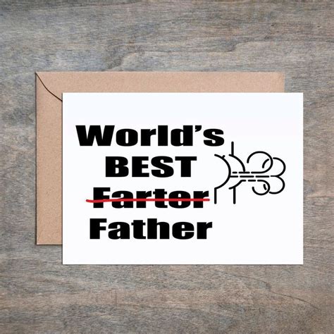 Worlds Best Farter Funny Birthday Card Funny Birthday Card Dad