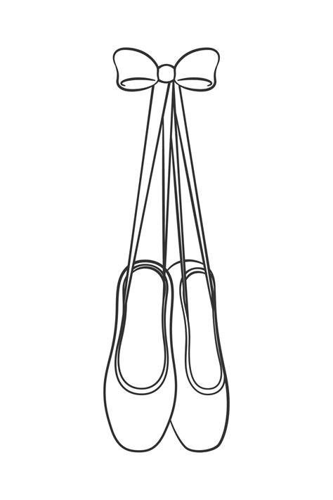 Hanging Pointe Shoes Clipart Ballet Shoes Tied Up With A Bow Outline