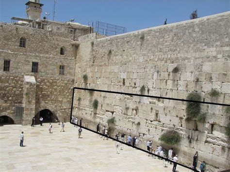 The Portion Of The Western Wall Inside The Black Box Is The Portion That Remains From Herods