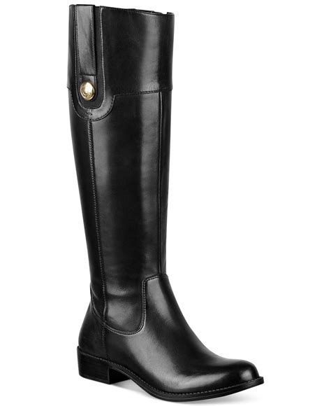 Tommy Hilfiger Dalyn Wide Calf Riding Boots In Black Lyst