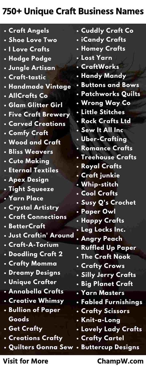 Unique Craft Business Names For Your Etsy Business