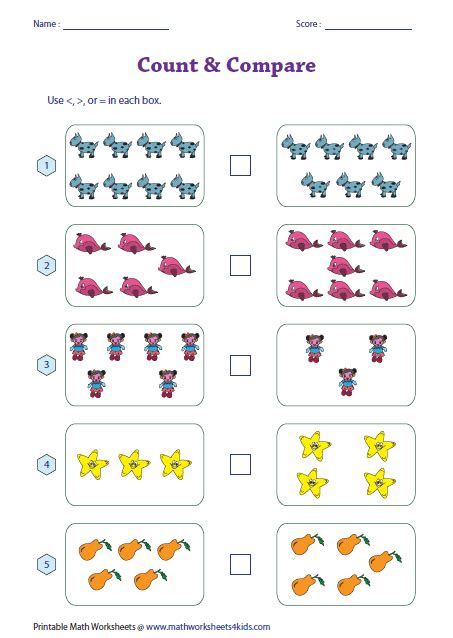 Greater Than Less Than Worksheet For Grade 2