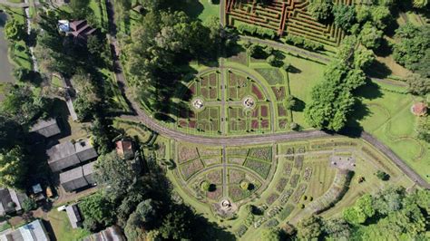 Aerial View Of The Taman Bunga Nusantara Or Flower Garden Nusantara A