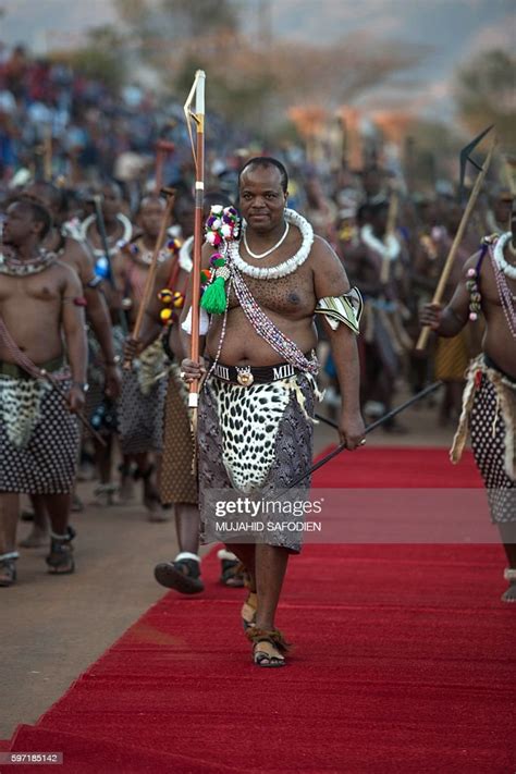 King Mswati Iii Of Swaziland Arrives At The Annual Royal Reed Dance