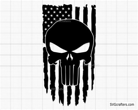 Skull Flag Punisher Skull Silhouette Studio Silhouettes American