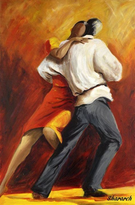 Tango Dancers Painting Argentine Tango Canvas Print Couple Etsy