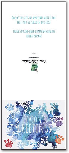 Paw Heart Veterinary Greeting Card With Tri Fold Calendar
