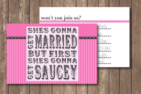 Items Similar To Printable Bachelorette Invitation Shes Gonna Get Saucey Fun Pink Black