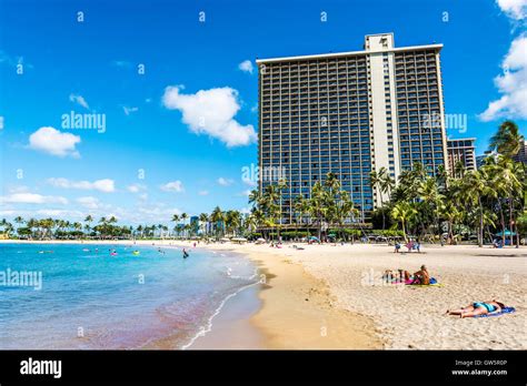 High Rise Resort On Waikiki Beach Honolulu Hawaii Usa Stock Photo