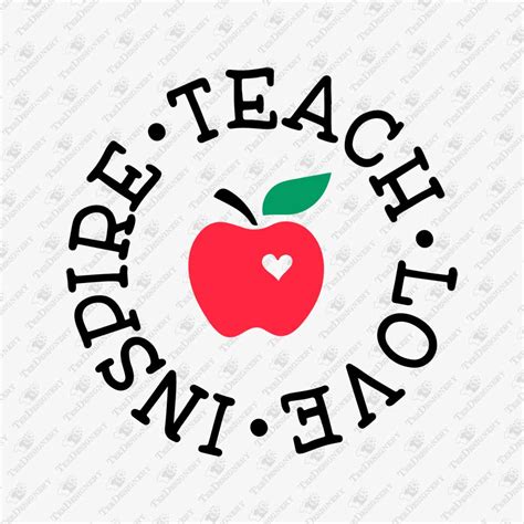 Teach Love Inspire Apple Svg Cut File Teedesignery