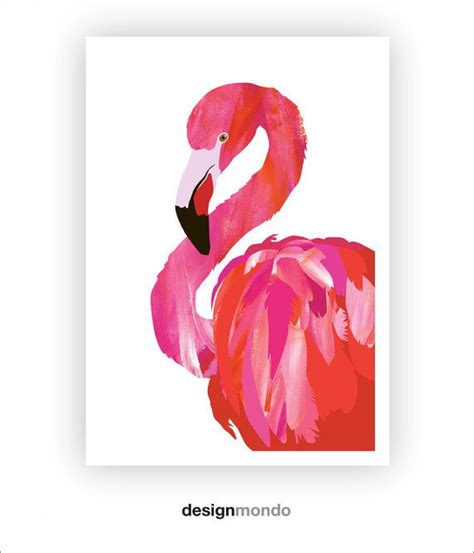 Flamingo Printable Flamingo Prints Tropical Wall Art Decor Etsy