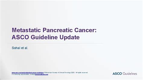 Metastatic Pancreatic Cancer Asco Guideline Update Sohal Et