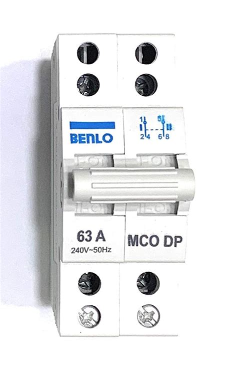 Litost Benlo 63 Ampere Metal Double Pole Mcb Changeover Switch White