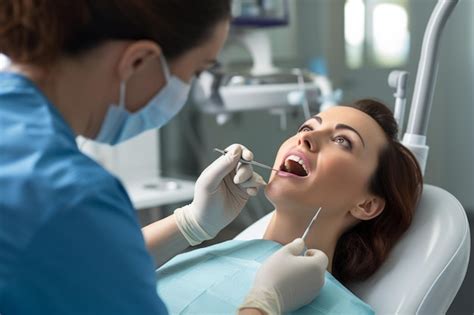 Premium Ai Image A Woman Happily Goes To The Dentist For A Dental Checkup At The Clinic