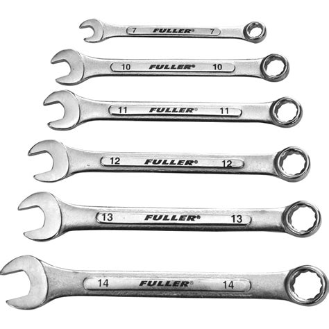 Fuller Metric Ring And Open Ended Wrench Spanner Set 6pc