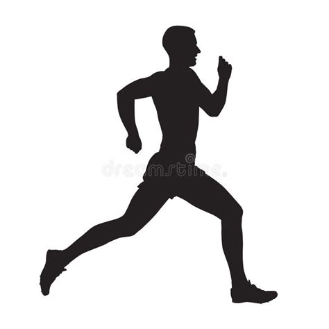 Running Man Side View Vector Silhouette Stock Vector Illustration Of