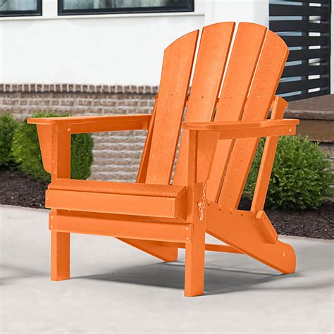 Braxton Folding Plastic Adirondack Chair Orange