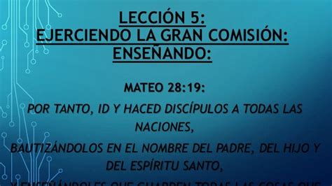 Lección 5 La Gran Comision