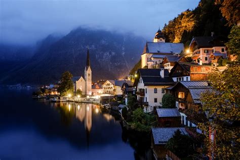 Rainy Night In Hallstatt Beautiful Places To Live Beautiful Places