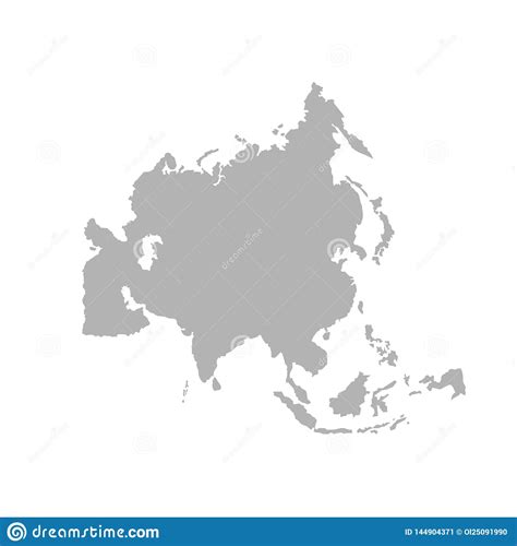 Asia Outline World Map Vector Stock Illustration