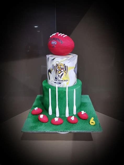 Footyball Richmond Tigers Themed Birthday Cakes Tiger Cake Sport Cakes