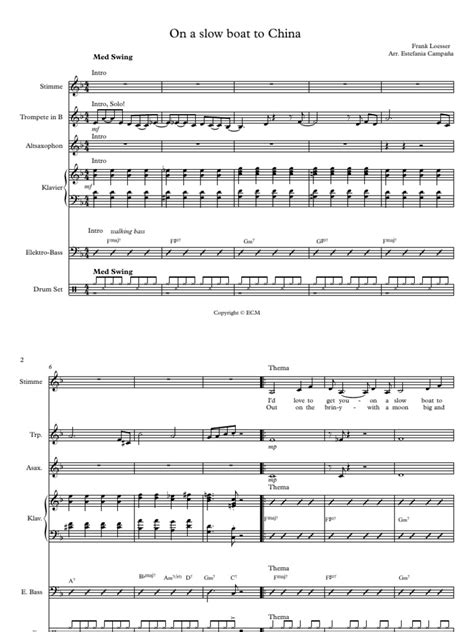 Slow Boat To China Pdf American Popular Music Musical Forms