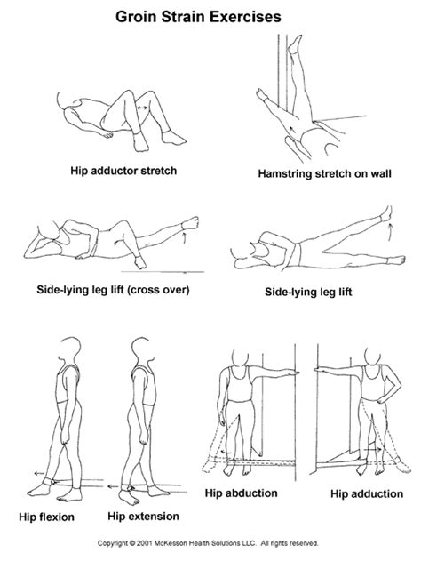 If you have sharp pain while doing these exercises, you should not do them. Sports Medicine Advisor 2003.1: Groin Strain Exercises ...
