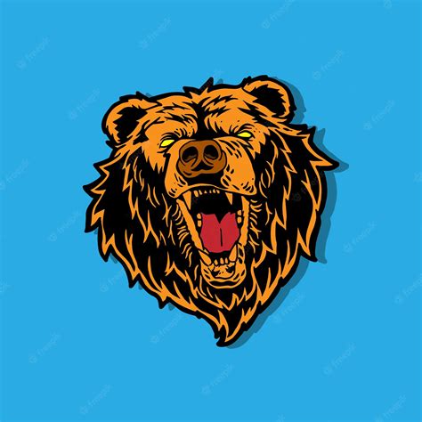 Premium Vector Grizzly Bear Head For Icon And Logo