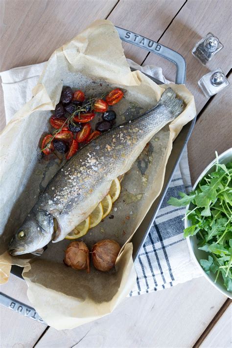 Domestic tem­per­a­tures were mim­ic­ked for the exper­i­ments with an oil tem­per­a­ture of 170°c (340°f) and a cook­ing time of 2.5 min­utes for each fil­let side. a simple roasted whole fish with olives, tomatoes and ...
