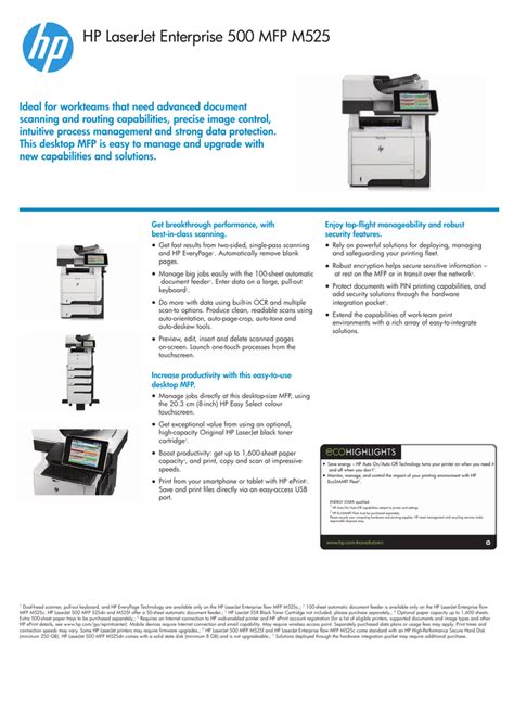 Review printer hp laserjet enterprise 500 mfp m525, printer office harga terjangkau. Download Laserjet M525 Software - Laserjet Enterprise M525 Mfp Printer Series Firmware Readme ...