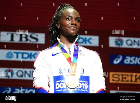 Great Britain S Dina Asher Smith With The Gold Medal In The 200 Metres Women Final Race During
