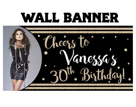 Cheers To Photo Banner Personalized Party Banner Th Birthday Banner St Birthday