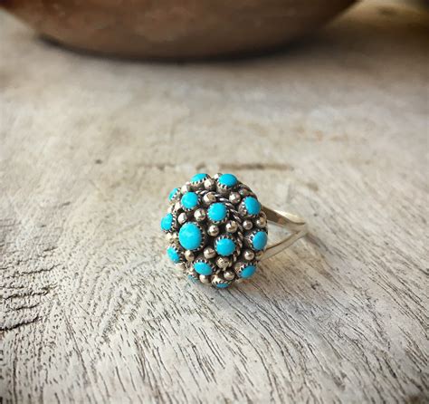 Turquoise Ring Women Size 7 5 Zuni Jewelry Native American Ring