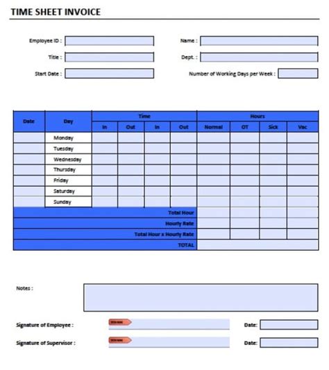 Timesheet Templates Excel 8 Highly Comprehensive Formats Samples