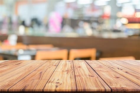 Premium Photo Wooden Table Top On Blurred Background Of Interior