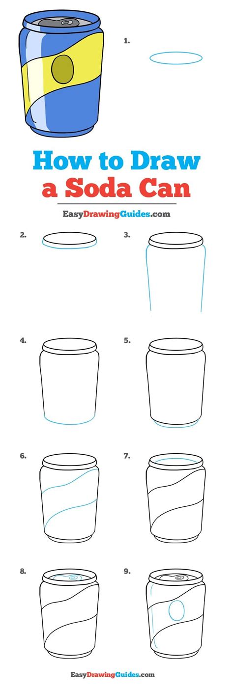 How To Draw A Soda Can Step By Step Drawing Instructions For Kids And