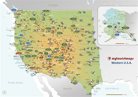Interactive Travel And Tourist Map Of Western Usa