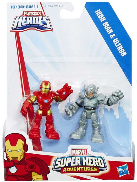 Marvel Playskool Heroes Super Hero Adventures Iron Man Ultron Action