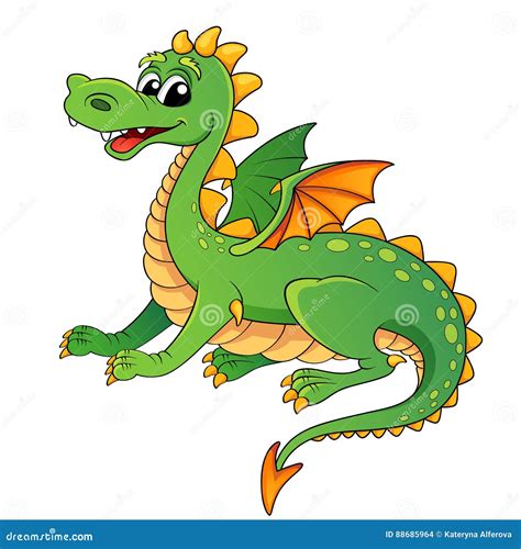 Cute Cartoon Dragon Stock Vector Illustration Of Tail 88685964