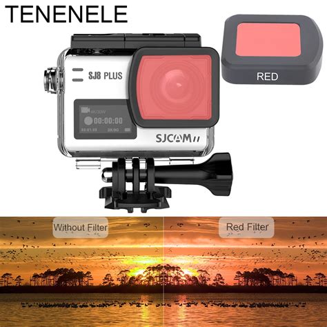 Tenenele Sport Camera Filter For Sjcam Sj8 4k Proplusair Red Color