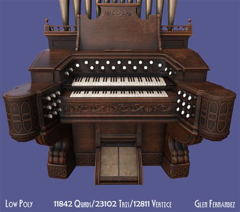 3d Model Antique Victorian Pump Pipe Organ Piano Vr Ar Low Poly