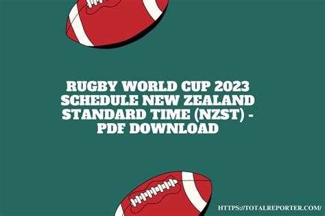 Rugby World Cup 2023 Schedule New Zealand Standard Time Nzst Pdf