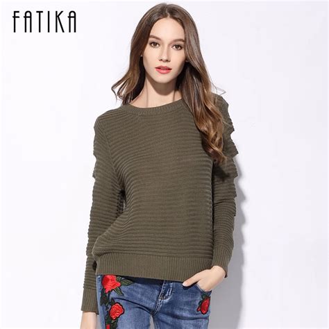 Fatika 2017 New Fashion Autumn Winter Womens Pullovers O Neck Hollow Out Full Sleeve Knitted